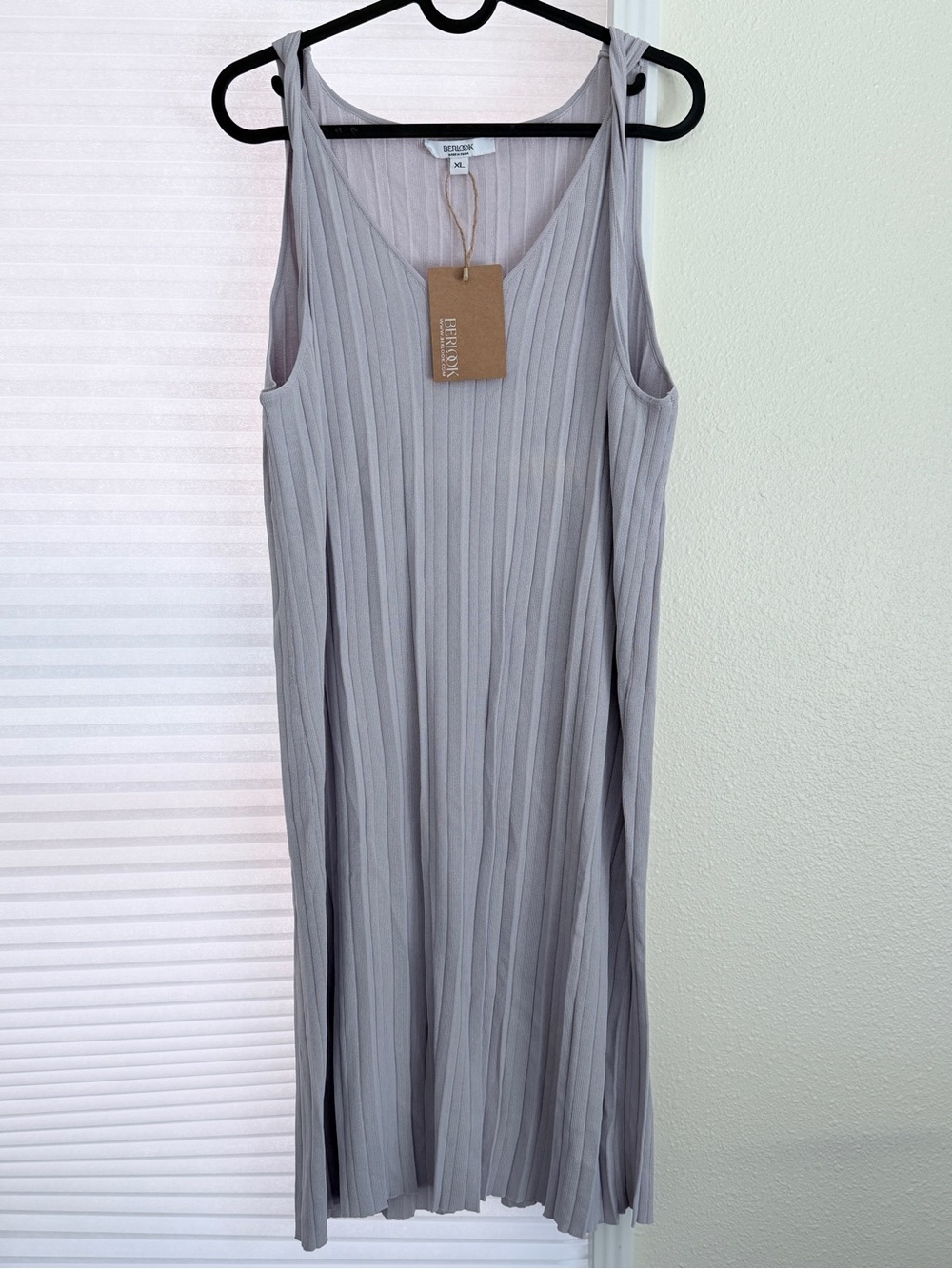 Berlook Lavender/Grey Ribbed Sleeveless Dress